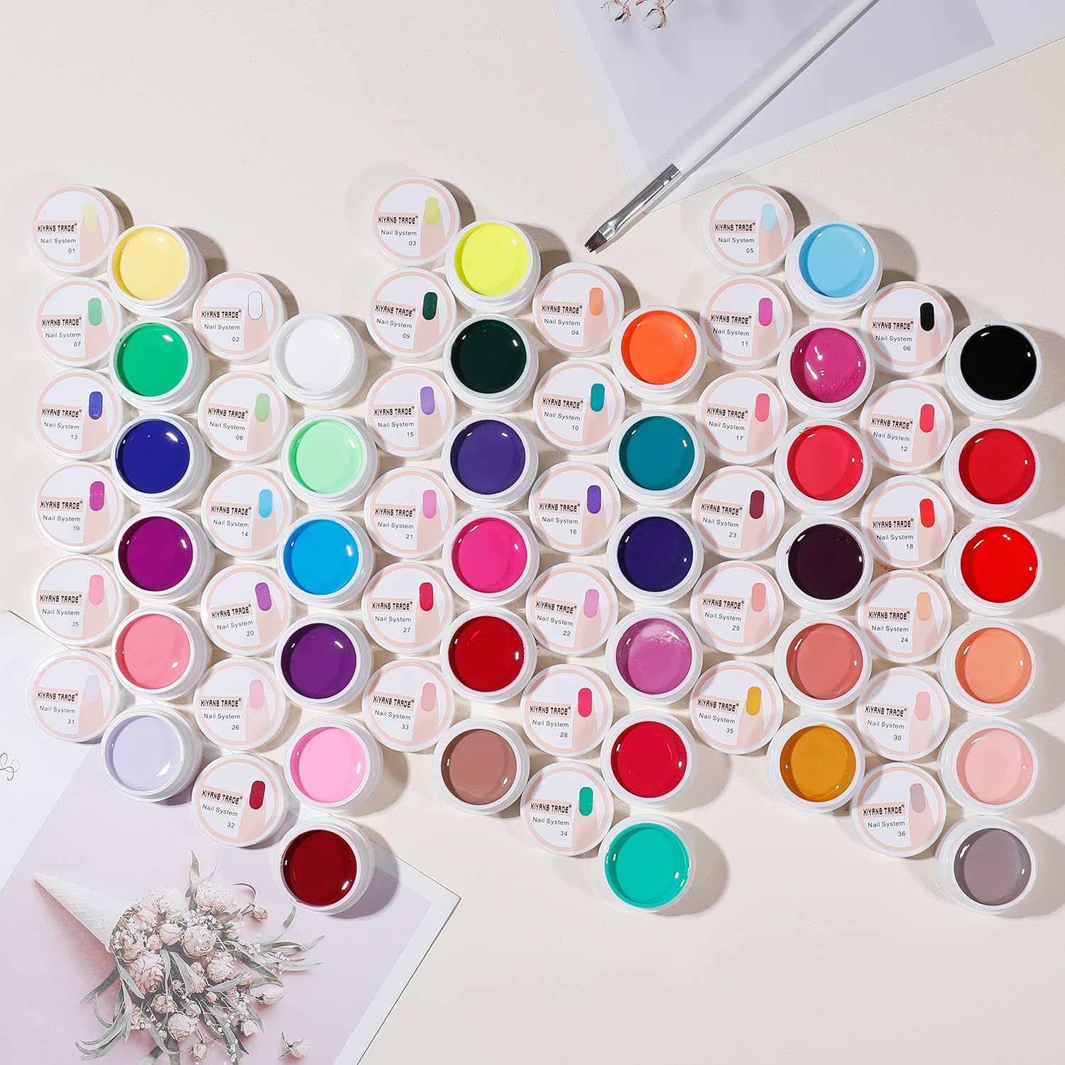 Sevyn Colors Gel Paint Nail Polish Set – 36 Colors Nail Art Gel Kit | Nail Design & DIY Painting Gel for Salon & Home Use
