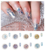 image, Sevyn Colors Myler Glitter Nail Powder Set 08 Iridescent Flake Glitters for Gel Nails, DIY Nail Art, Resin &amp; Crafts
