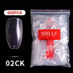 image, Shills Professional Ballet Nail Tips – 500pcs Clear Full Cover Tips (10 Sizes: 0–9) | For Acrylic, Gel &amp; Press-On Nails
