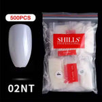 image, Shills Professional 500pcs Natural Ballet Nail Tips - 10 Sizes (0-9) for Perfect Manicures
