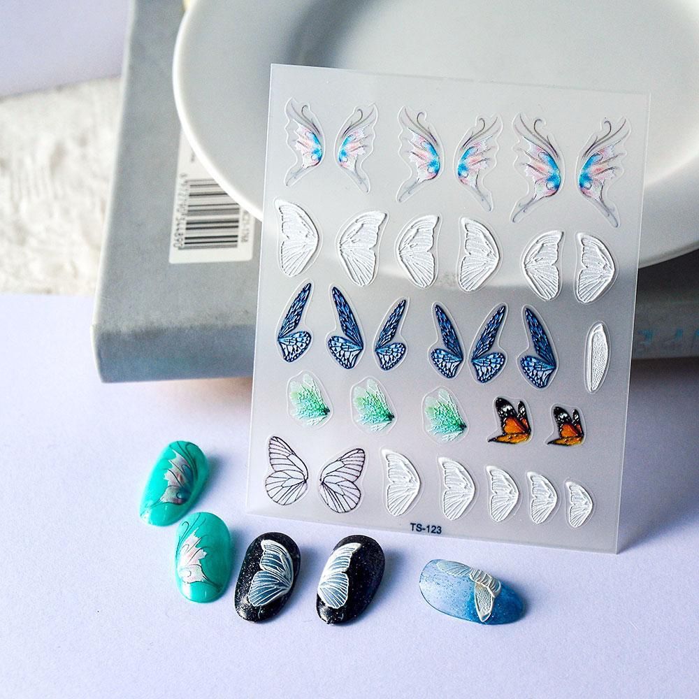 Butterfly Wing Nail Art Stickers – 3D Minimal Butterfly Wings Nail Decals