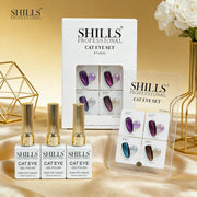 Shills Professional Cat Eye Gel Polish Set CE46 (4 Colors) | Magnetic Nail Art Kit | UV/LED Soak-Off