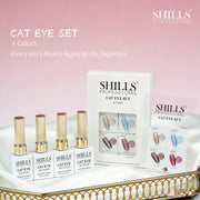 Shills Professional Cat Eye Gel Polish Set CE48 (4 Colors) | Magnetic Nail Art Kit | UV/LED Soak-Off