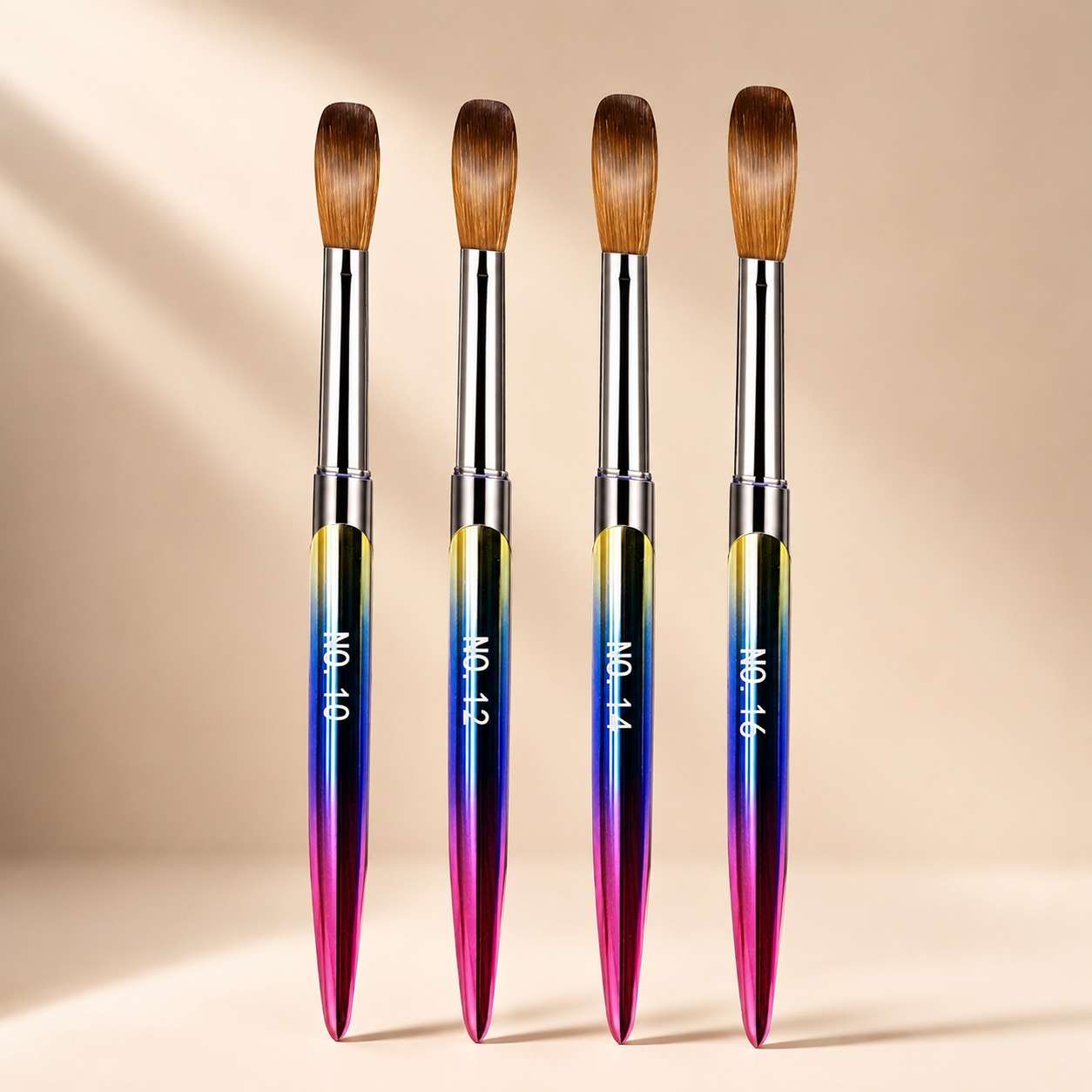 Sevyn Colors 4-Piece Acrylic Brush Set – Professional Nail Art Brushes for Acrylic Nails & Detailed Designs