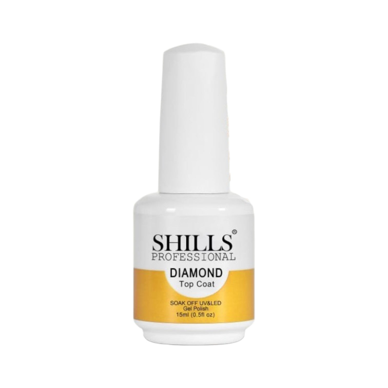 Shills Professional Diamond Top Coat – High Gloss Gel Finish | UV/LED Soak-Off Gel Polish (15ml)