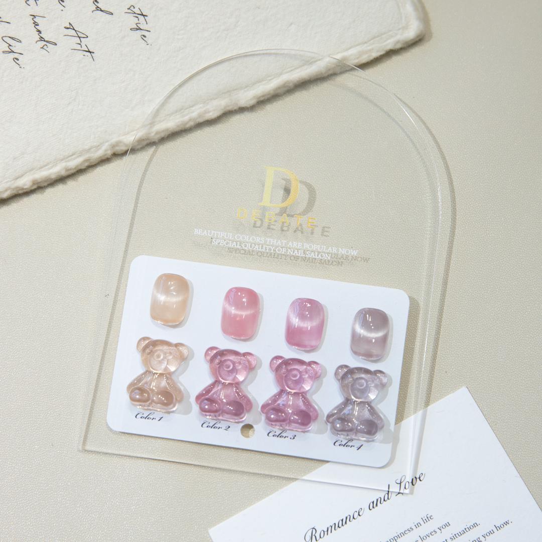 Debate Cat Eye Gel Polish Set – 4 Pcs 15ml Magnetic Nail Art Gel with Shade Chart