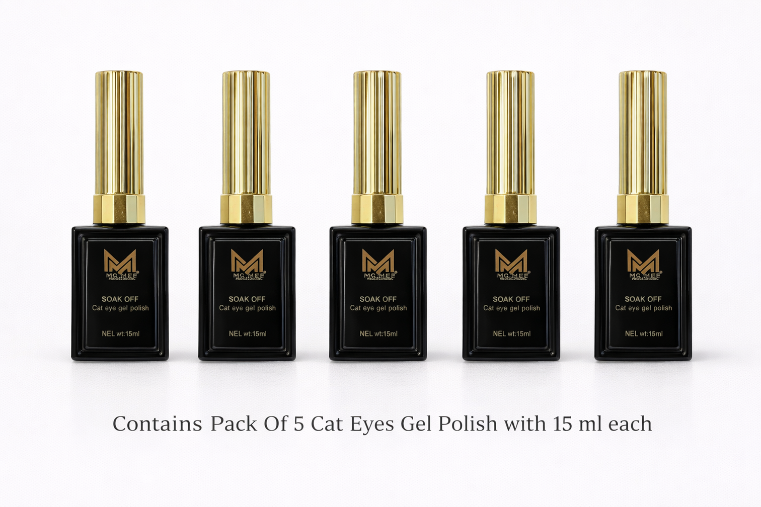 MC MEE Exquisite Stone Cat Eye Gel Polish N07 – Pack of 5 (15ml Each) Soak Off UV/LED Magnetic Glitter Nail Polish Set