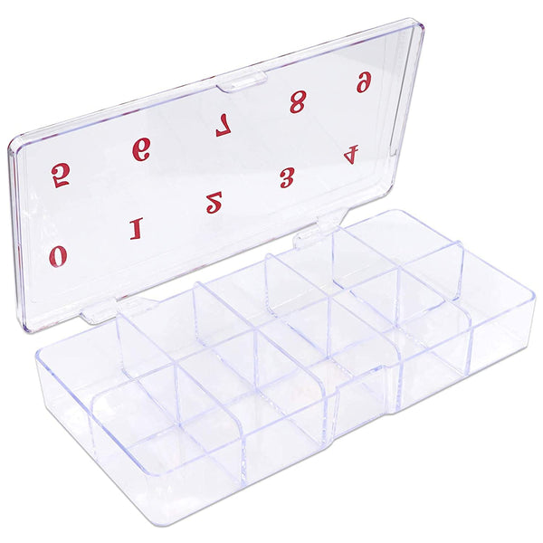 Nail Tips Storage Box – 10 Grid Empty Organizer Case for Nail Art