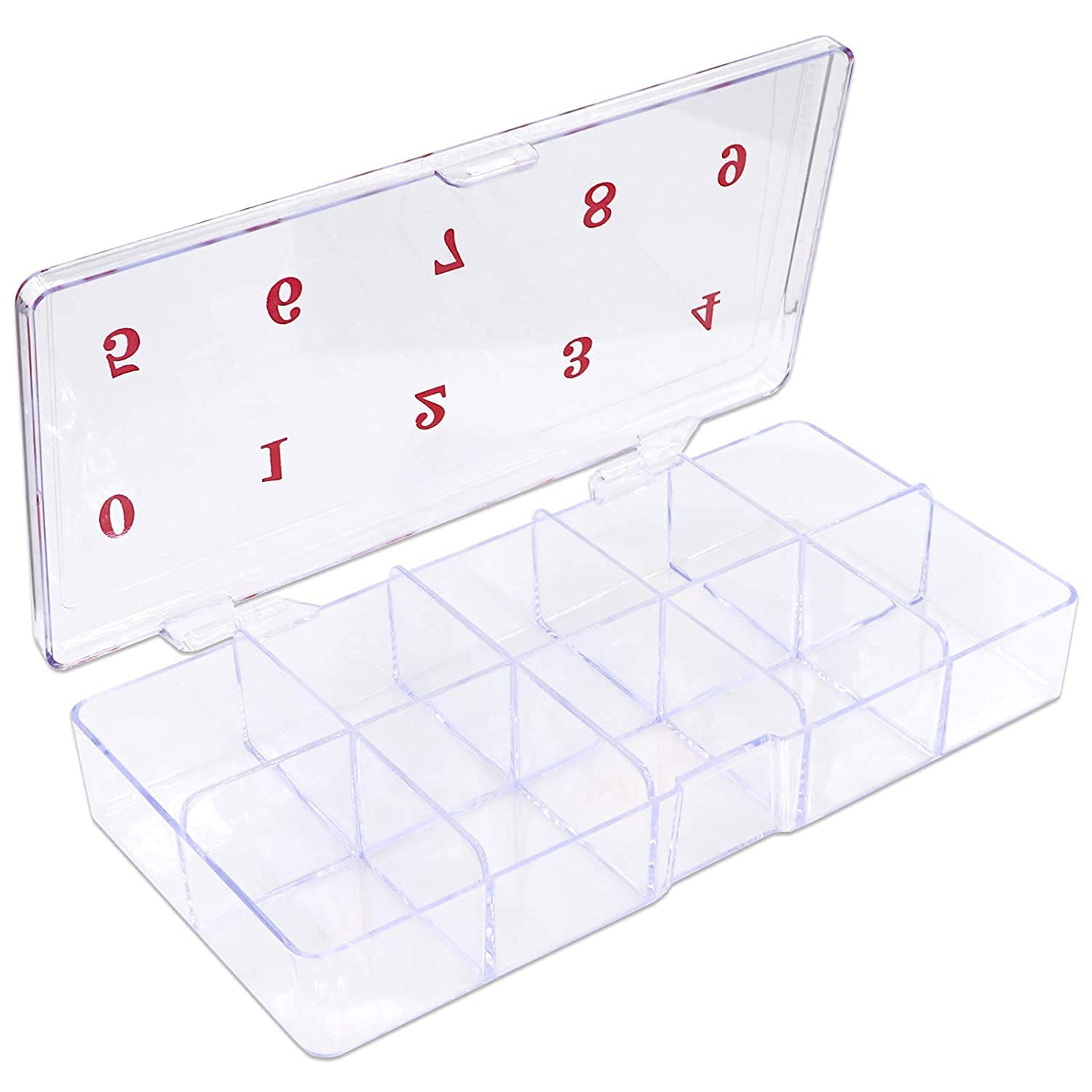 Nail Tips Storage Box – 10 Grid Empty Organizer Case for Nail Art