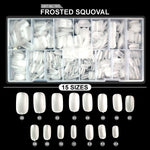 image, Shills Frosted Squoval Soft Gel Nail Tips 600pcs Clear (Full Cover Extension Tips 15 Sizes PT33)