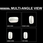 image, Shills Frosted Squoval Soft Gel Nail Tips 600pcs Clear (Full Cover Extension Tips 15 Sizes PT33)