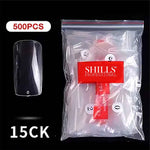 image, Shills Professional Full Cover Nail Tips – 500pcs Clear (10 Sizes: 0–9) | Transparent ABS Tips for Acrylic, Gel &amp; Press-On Nails
