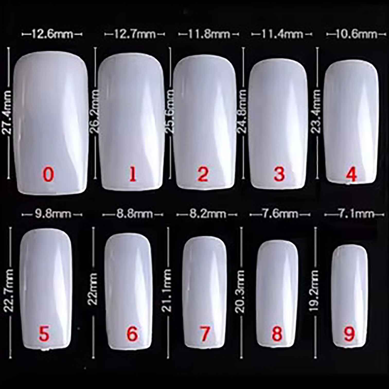 Shills Professional Full Cover Nail Tips – 500pcs Natural (10 Sizes: 0–9) | Strong ABS Tips for Acrylic, Gel & Press-On Nails