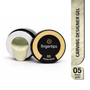 Fingertips Carving Designer Gel Shade 05 - Prism Gold | 15gm Nail Extension & Sculpting Builder Gel | UV LED Soak Off Gel | Strong Hold | No Heat Spike | Professional Salon & DIY Use