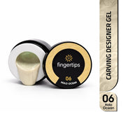 Fingertips Carving Designer Gel Shade 06 - Holo Ocean | 15gm Nail Extension & Sculpting Builder Gel | UV LED Soak Off Gel | No Heat Spike | Strong Hold for Nail Art & Professional Salon & DIY Use