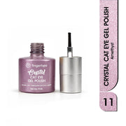 Fingertips Crystal Cat Eye Gel Polish Shade 11 - Amethyst | 10ml Magnetic Cat Eye Gel Polish | Shimmer Effect | UV LED Soak Off | Long Lasting Professional Nail Gel