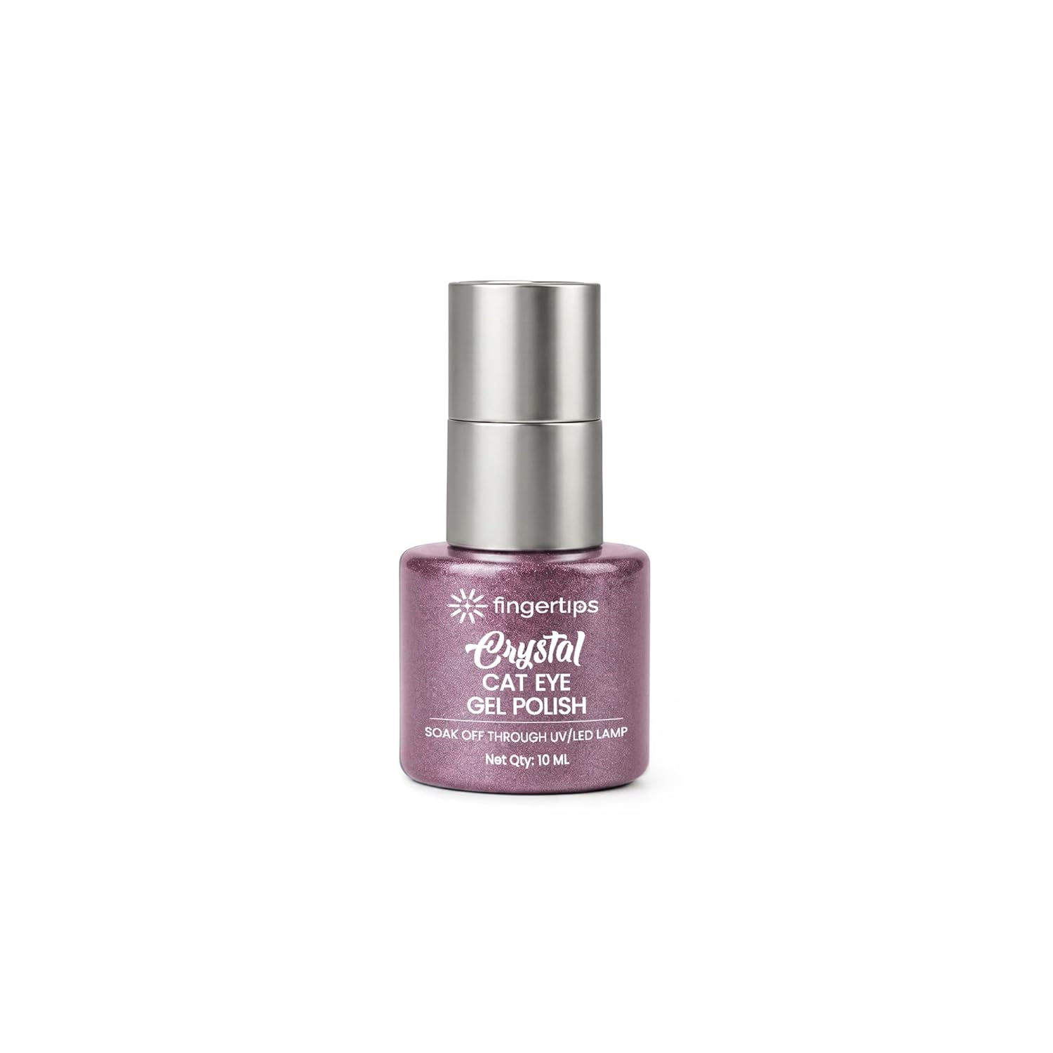 Fingertips Crystal Cat Eye Gel Polish Shade 11 - Amethyst | 10ml Magnetic Cat Eye Gel Polish | Shimmer Effect | UV LED Soak Off | Long Lasting Professional Nail Gel