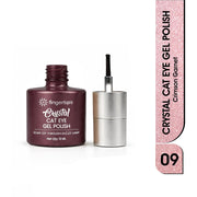 Fingertips Crystal Cat Eye Gel Polish Shade 09 - Crimson Garnet | 10ml Magnetic Cat Eye Gel Polish | Shimmer Effect | UV LED Soak Off | Long Lasting Professional Nail Gel