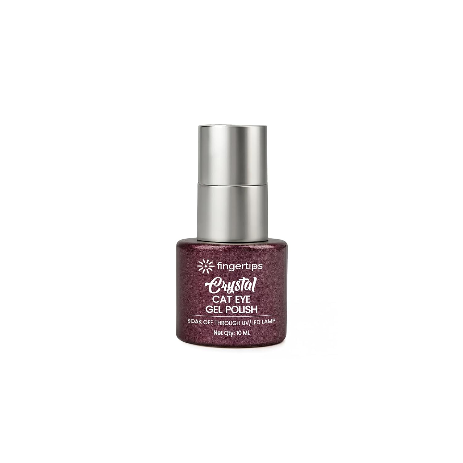 Fingertips Crystal Cat Eye Gel Polish Shade 09 - Crimson Garnet | 10ml Magnetic Cat Eye Gel Polish | Shimmer Effect | UV LED Soak Off | Long Lasting Professional Nail Gel
