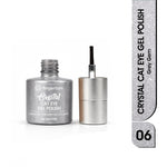 image, Fingertips Crystal Cat Eye Gel Polish Shade 06 - Grey Gem | 10ml Magnetic Cat Eye Gel Polish | Shimmer Effect | UV LED Soak Off | Long Lasting Professional Nail Gel