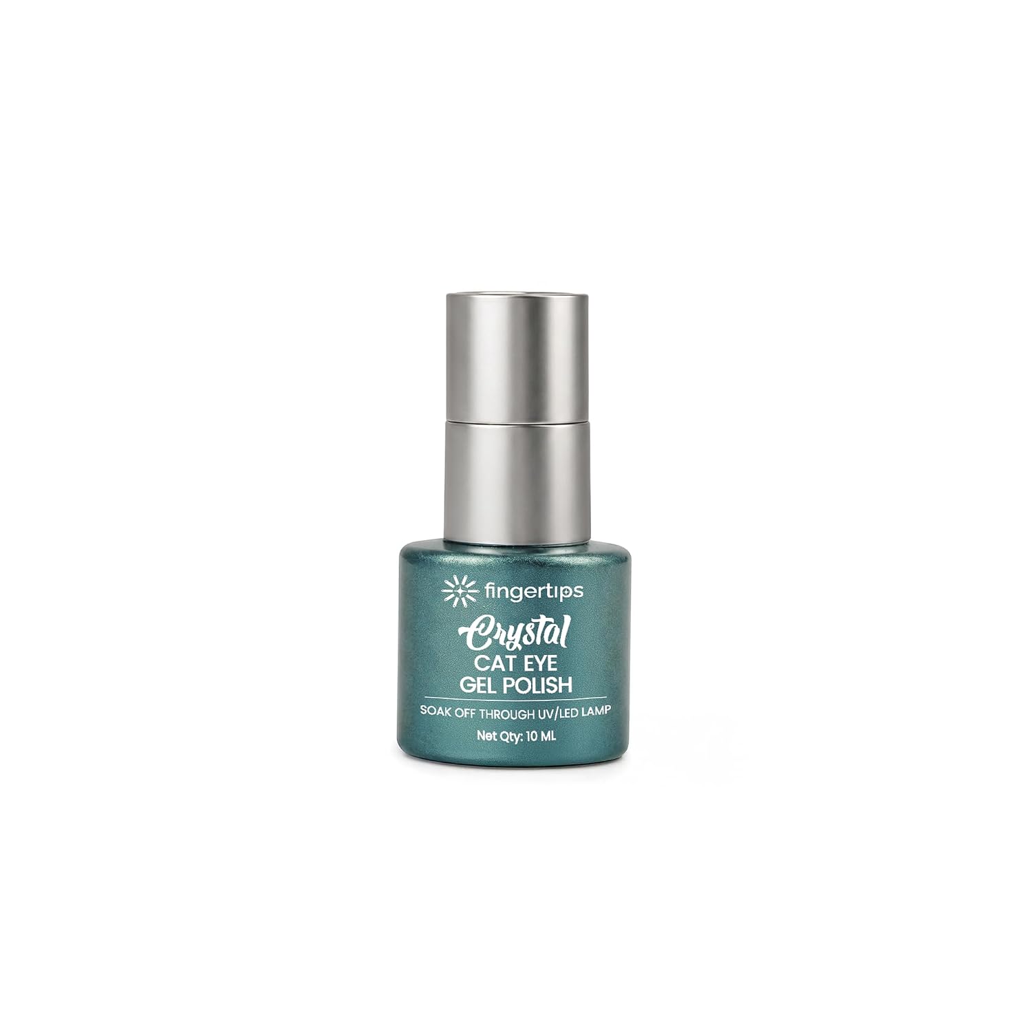 Fingertips Crystal Cat Eye Gel Polish Shade 04 - Ocean Blue | 10ml Magnetic Cat Eye Gel Polish | Shimmer Effect | UV LED Soak Off | Long Lasting Professional Nail Gel