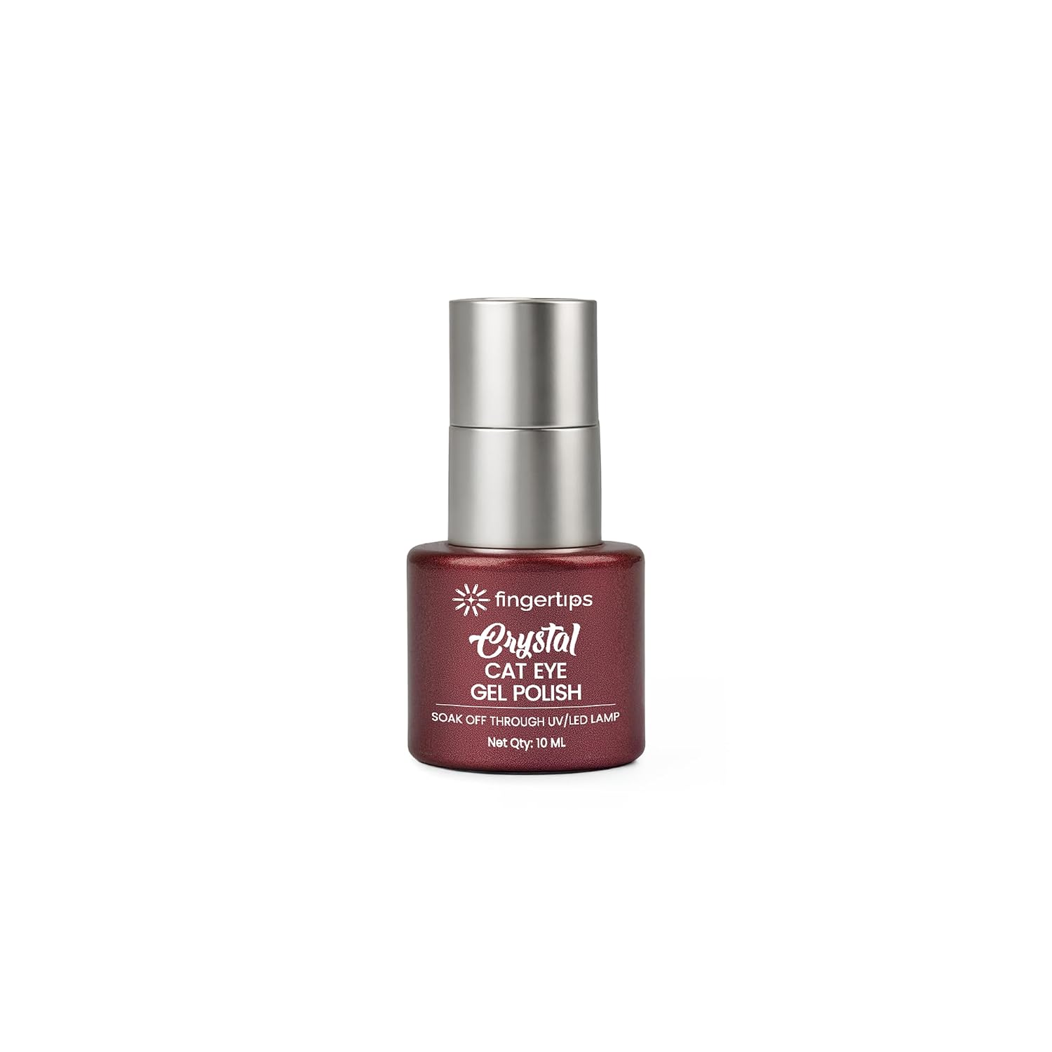 Fingertips Crystal Cat Eye Gel Polish Shade 08 - Scarlet Ruby | 10ml Magnetic Cat Eye Gel Polish | Shimmer Effect | UV LED Soak Off | Long Lasting Professional Nail Gel