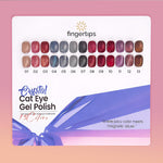 image, Fingertips Crystal Cat Eye Gel Polish Shade 10 - Imperial Ruby | 10ml Magnetic Cat Eye Gel Polish | Shimmer Effect | UV LED Soak Off | Long Lasting Professional Nail Gel