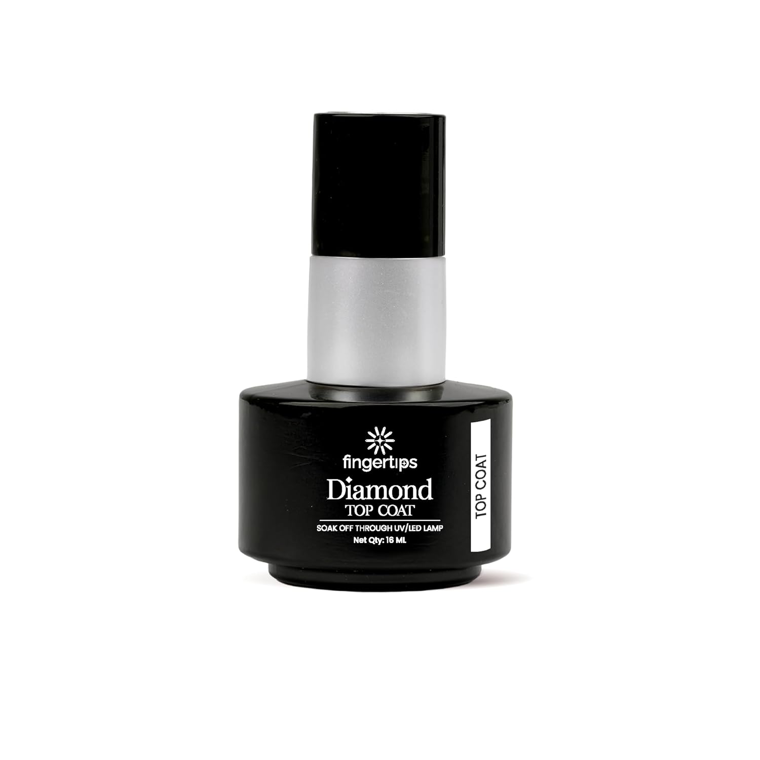 Fingertips Diamond Top Coat 16ml | High Gloss UV LED Gel Top Coat | Long Lasting No Wipe Top Coat | Scratch & Chip Resistant | Professional Salon Finish