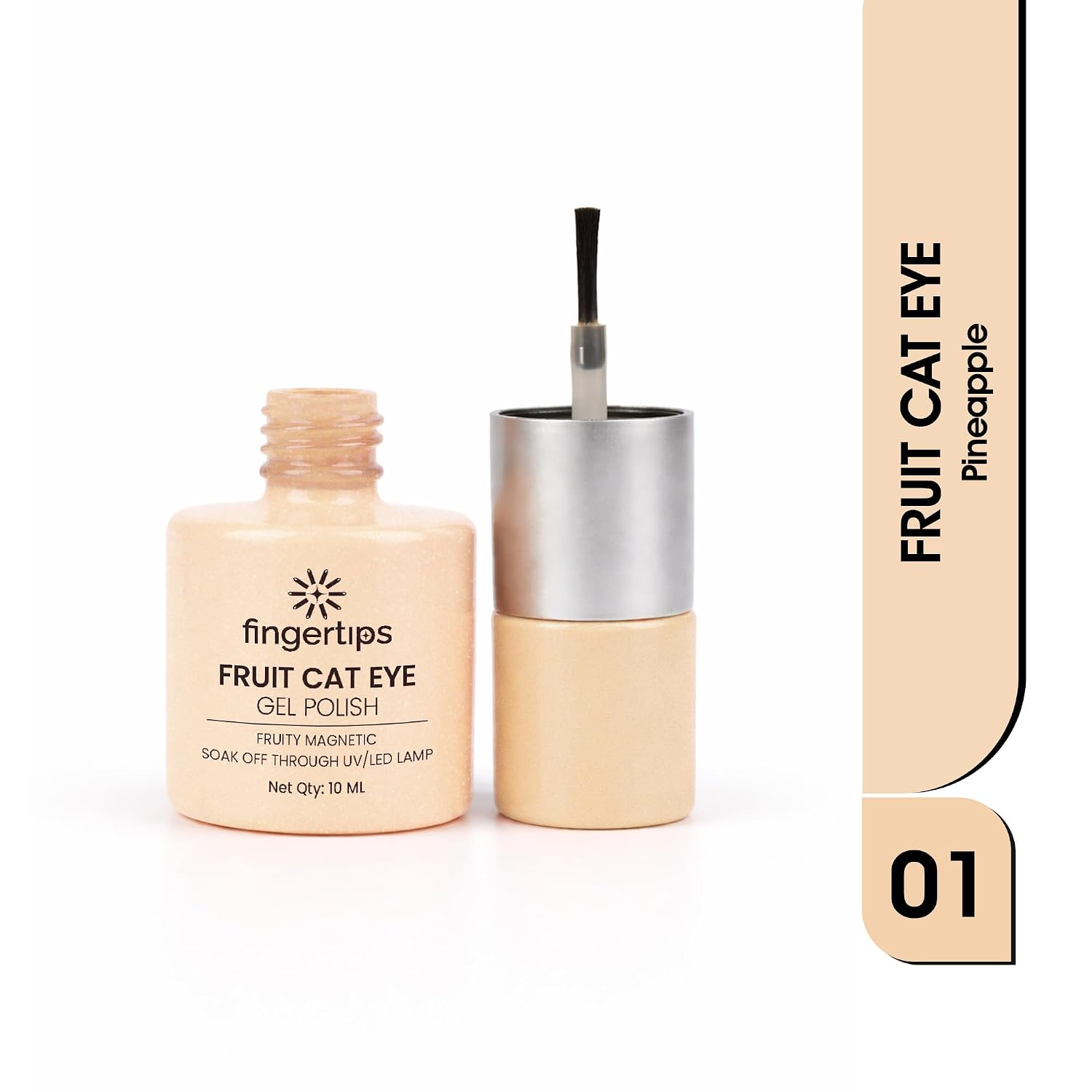 Fingertips Fruit Cat Eye Gel Polish 10ml - Shade 01 Pineapple Yellow | Magnetic 3D Cat Eye UV LED Gel Nail Polish