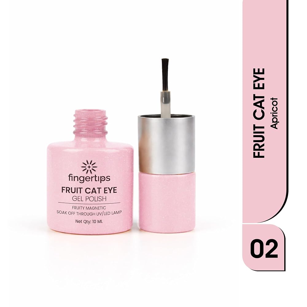 Fingertips Fruit Cat Eye Gel Polish 10ml - Shade 02 Apricot | Magnetic 3D Cat Eye UV LED Gel Nail Polish
