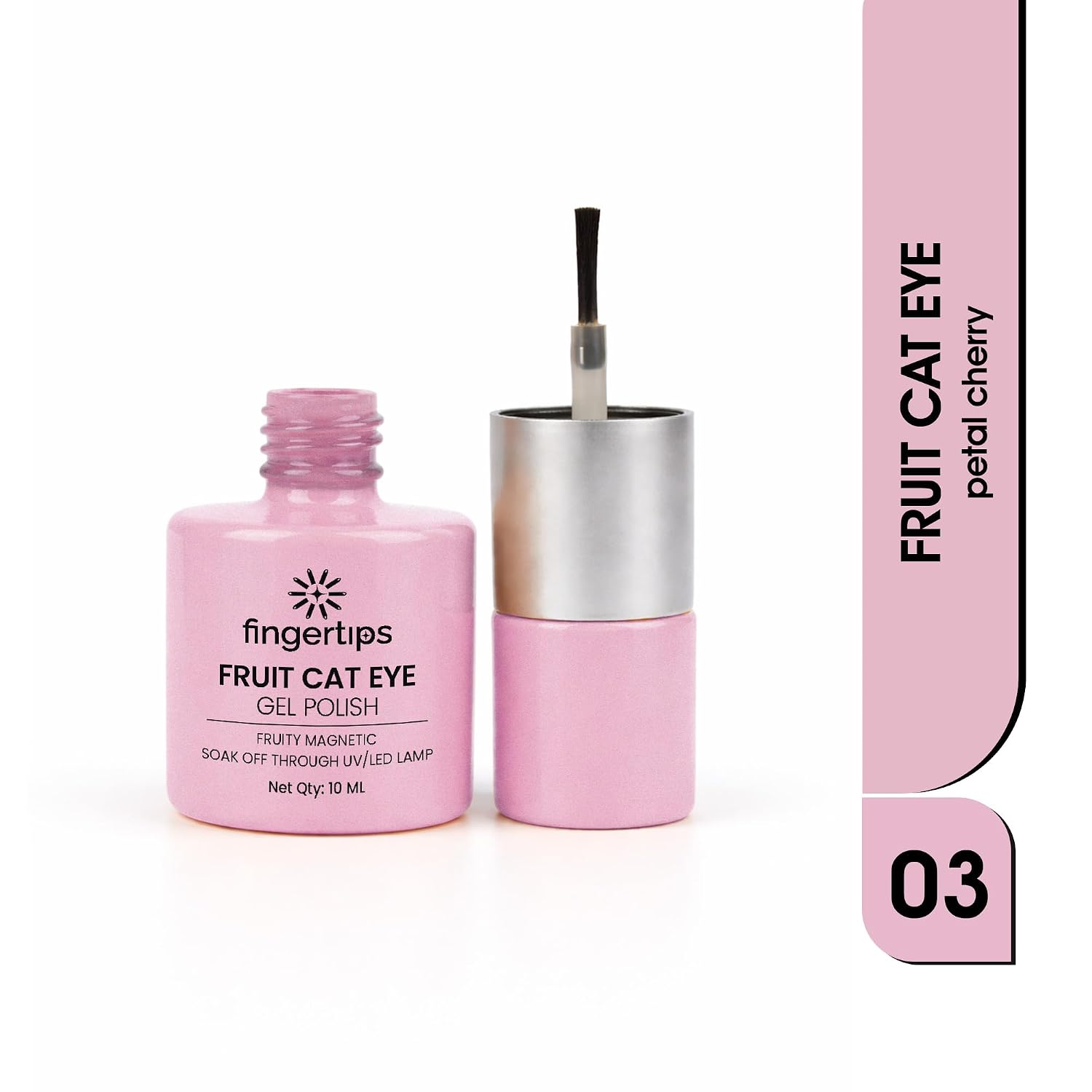 Fingertips Fruit Cat Eye Gel Polish 10ml - Shade 03 Petal Cherry | Magnetic 3D Cat Eye UV LED Gel Nail Polish