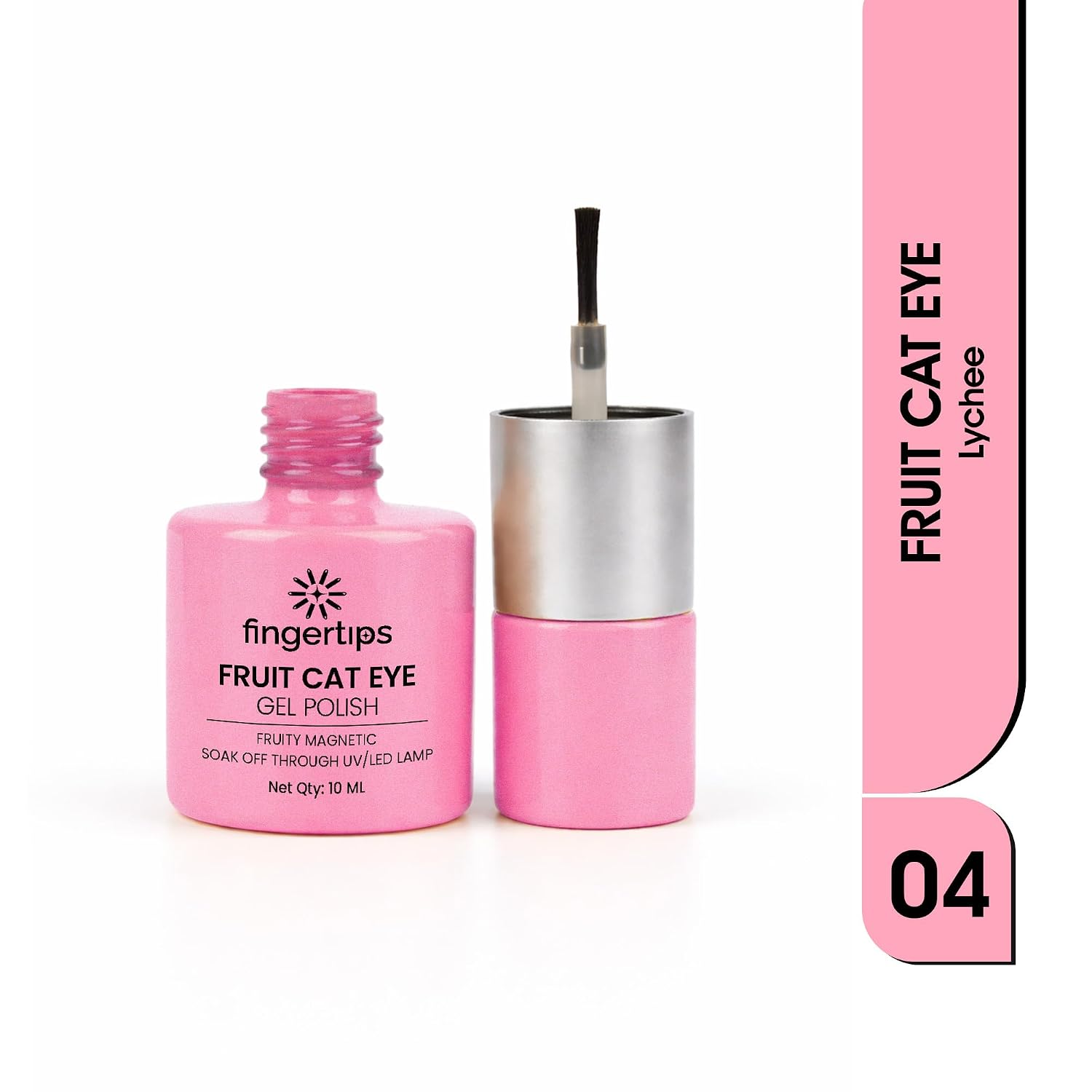 Fingertips Fruit Cat Eye Gel Polish 10ml - Shade 04 Lychee | Magnetic 3D Cat Eye UV LED Gel Nail Polish