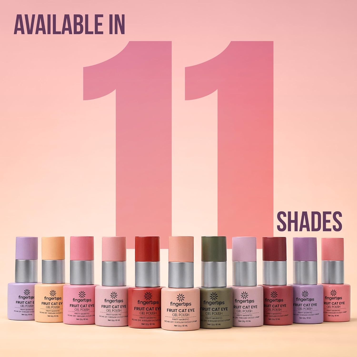 Fingertips Fruit Cat Eye Gel Polish 10ml - Shade 09 Smoky Grape | Magnetic 3D Cat Eye UV LED Gel Nail Polish
