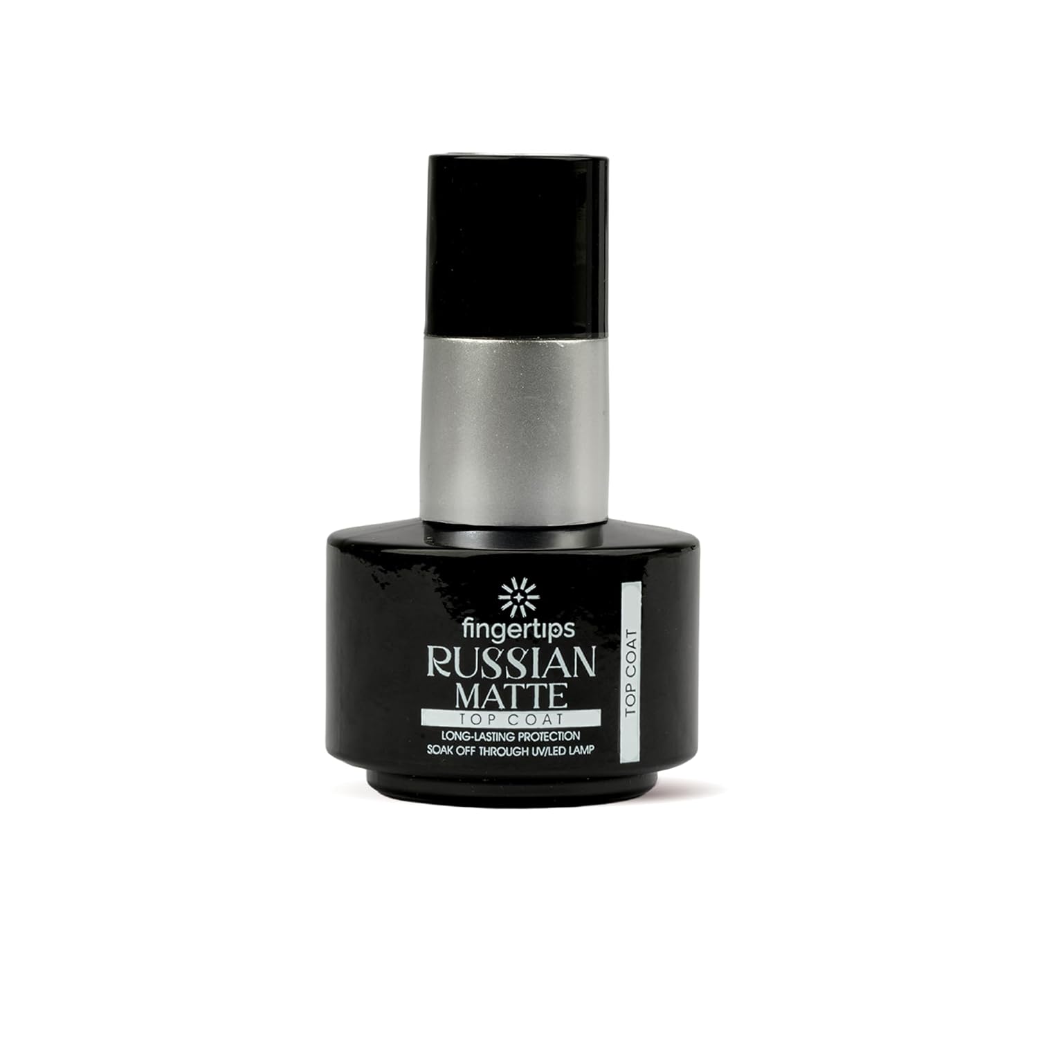 Fingertips Russian Matte Top Coat 16ml | No Wipe Matte Gel Top Coat | Long Lasting Velvet Matte Finish | UV LED Soak Off | Scratch Resistant