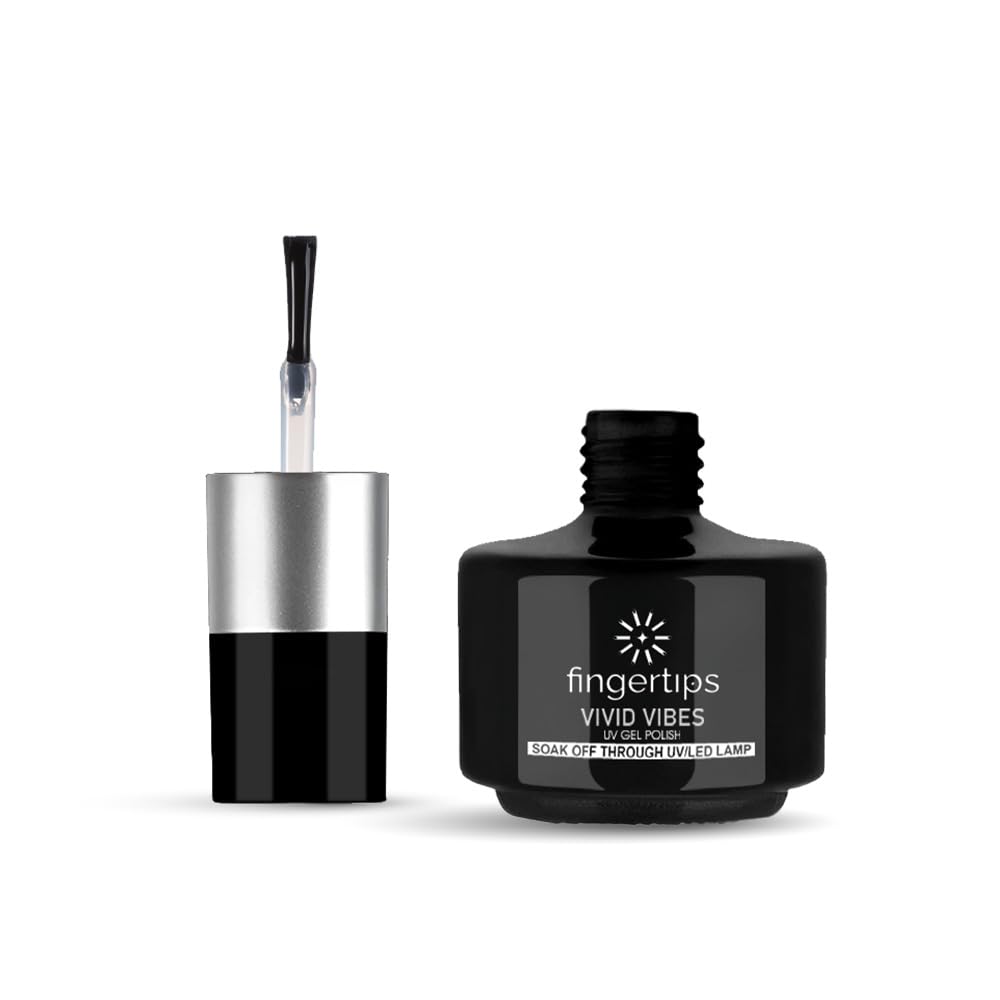 Fingertips Vivid Vibes No Wipe Top Coat Gel Polish 16ml | Ultra Glossy Long Lasting UV LED Gel Top Coat