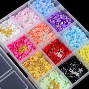 Sevyn Colors 3D Resin Flower & Pearl Nail Art Charms Kit - 12 Colors | Kawaii DIY Manicure Supplies