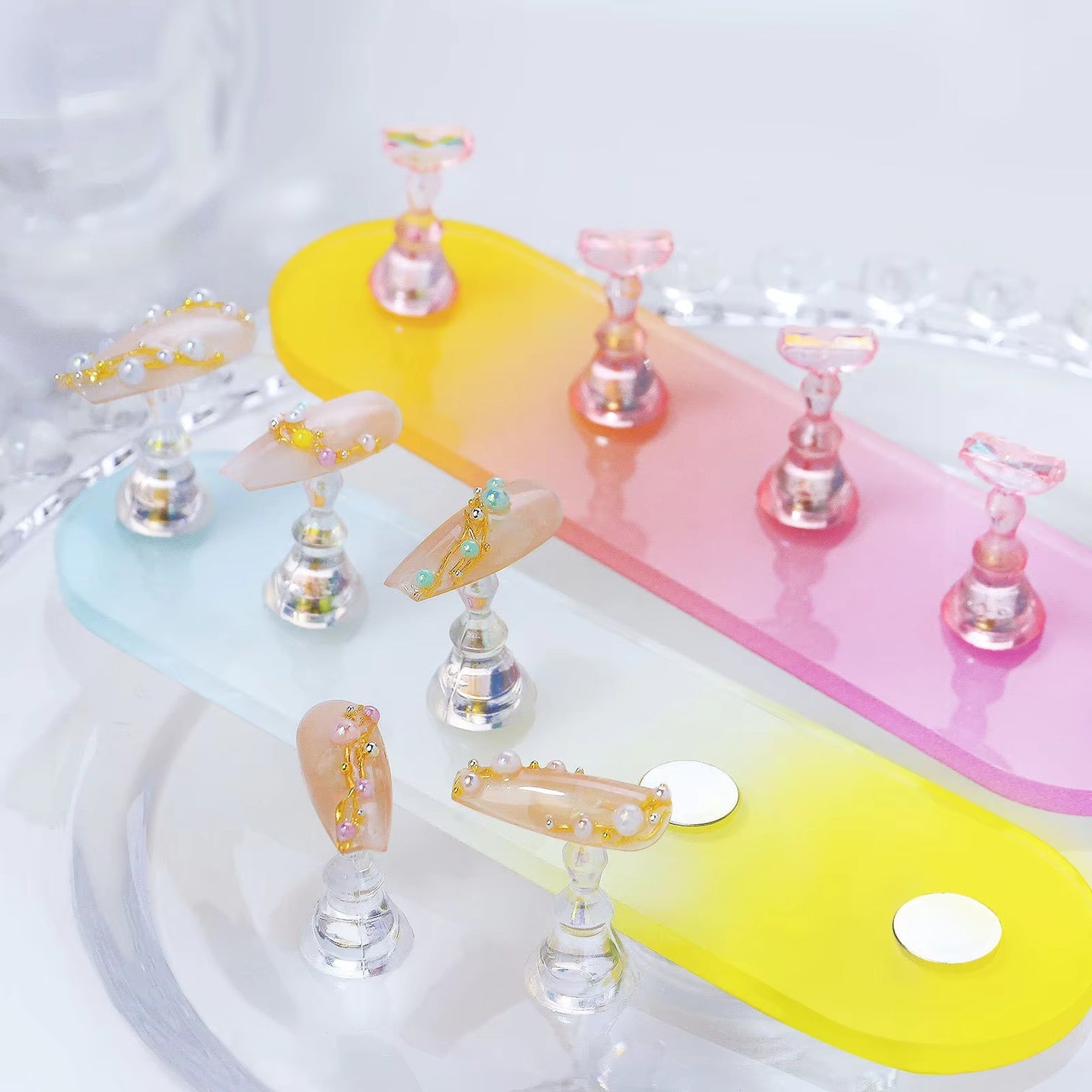 Sevyn Colors Magnetic Nail Tip Practice & Display Stand Set - Ombre Acrylic Base