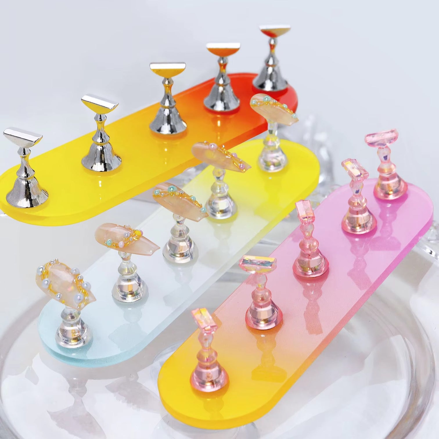 Sevyn Colors Magnetic Nail Tip Practice & Display Stand Set - Ombre Acrylic Base