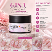 Venalisa 6-in-1 Top Coat UV/LED – Shiny Top Coat, Gel Builder, Hard Gel, Molding Gel & Rhinestone Glue | Long-Lasting Nail Gel Finish