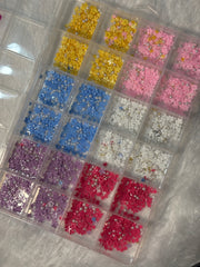 Sevyn Colors 3D Flower Nail Art Decoration Set – 06 Colors with Pearls & Studs | Nail Accessories for DIY, Gel, Acrylic & Manicure Design