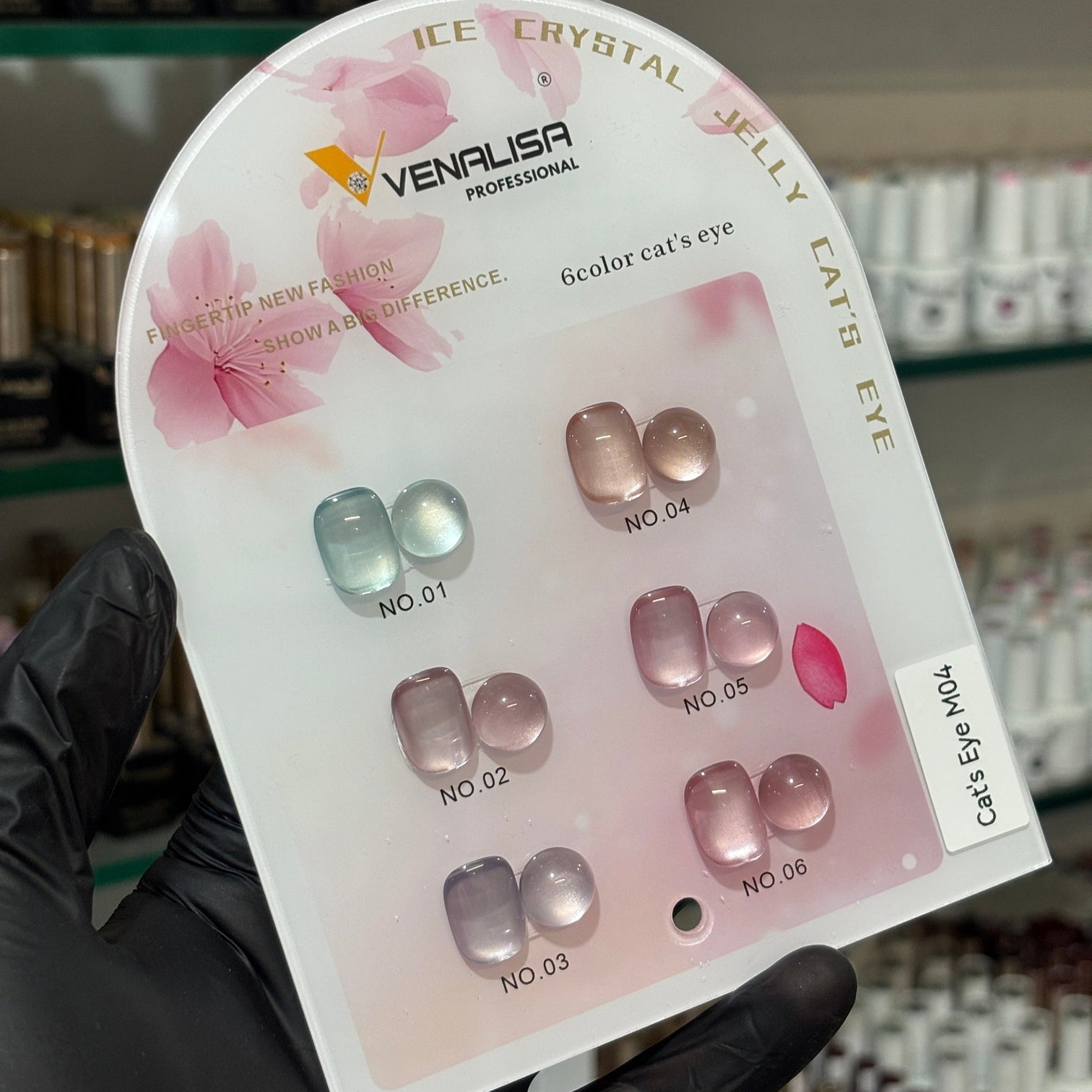 Venalisa Ice Crystal Jelly Cat Eye Gel Polish Set M04 – 6Pcs Magnetic Cat Eye Colors | Professional UV/LED Nail Kit
