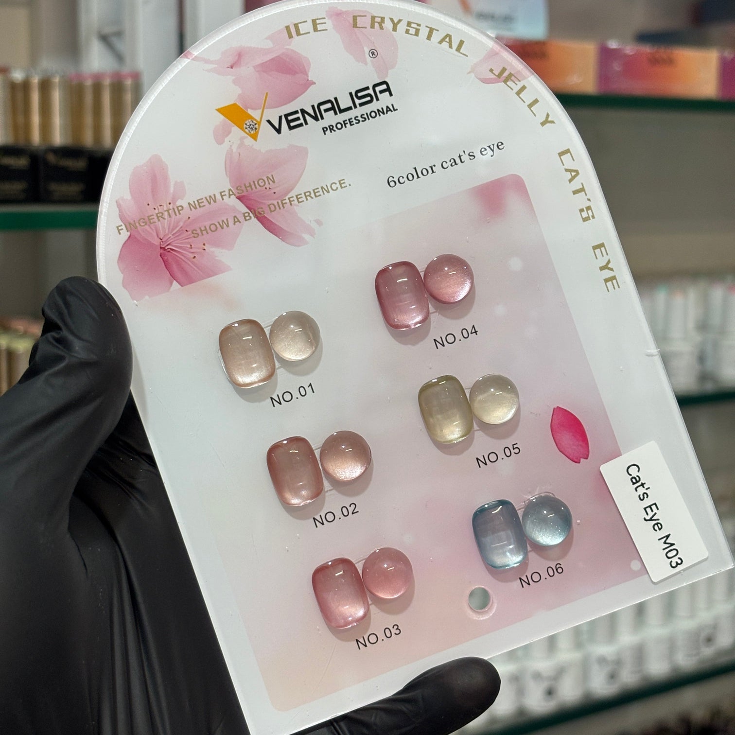 Venalisa Ice Crystal Jelly Cat Eye Gel Polish Set M03 – 6Pcs Soft Pink, Nude & Icy Blue Magnetic Jelly Colors | UV/LED Long Lasting Gel