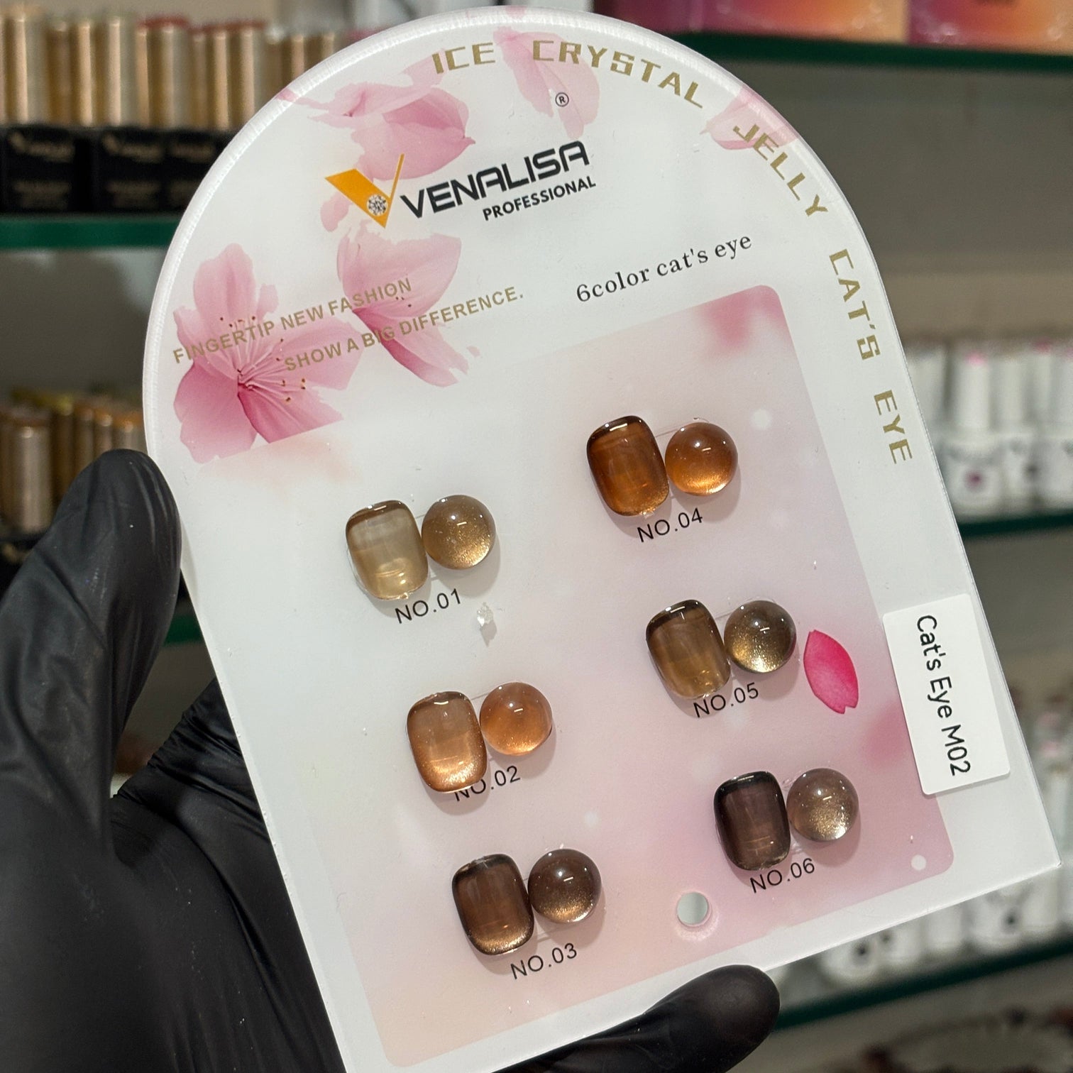 Venalisa Ice Crystal Jelly Cat Eye Gel Polish Set M02 – 6Pcs Golden Brown Magnetic Jelly Cat Eye Colors | UV/LED Long Lasting Gel