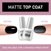 Shills Professional Matte Top Coat – Long-Lasting No Wipe Matte Finish Gel Top for Gel, Acrylic & Nail Art Designs