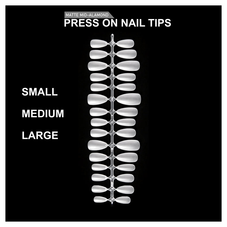 Shills Professional Press On Nail Tips 300pcs Matte Mid Almond (Full Cover Artificial Nails Set)