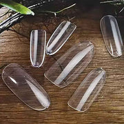 Shills Professional Oval Nail Tips – 500pcs Clear Full Cover Tips (10 Sizes: 0–9) | Transparent ABS Tips for Gel, Acrylic & Press-On Nails