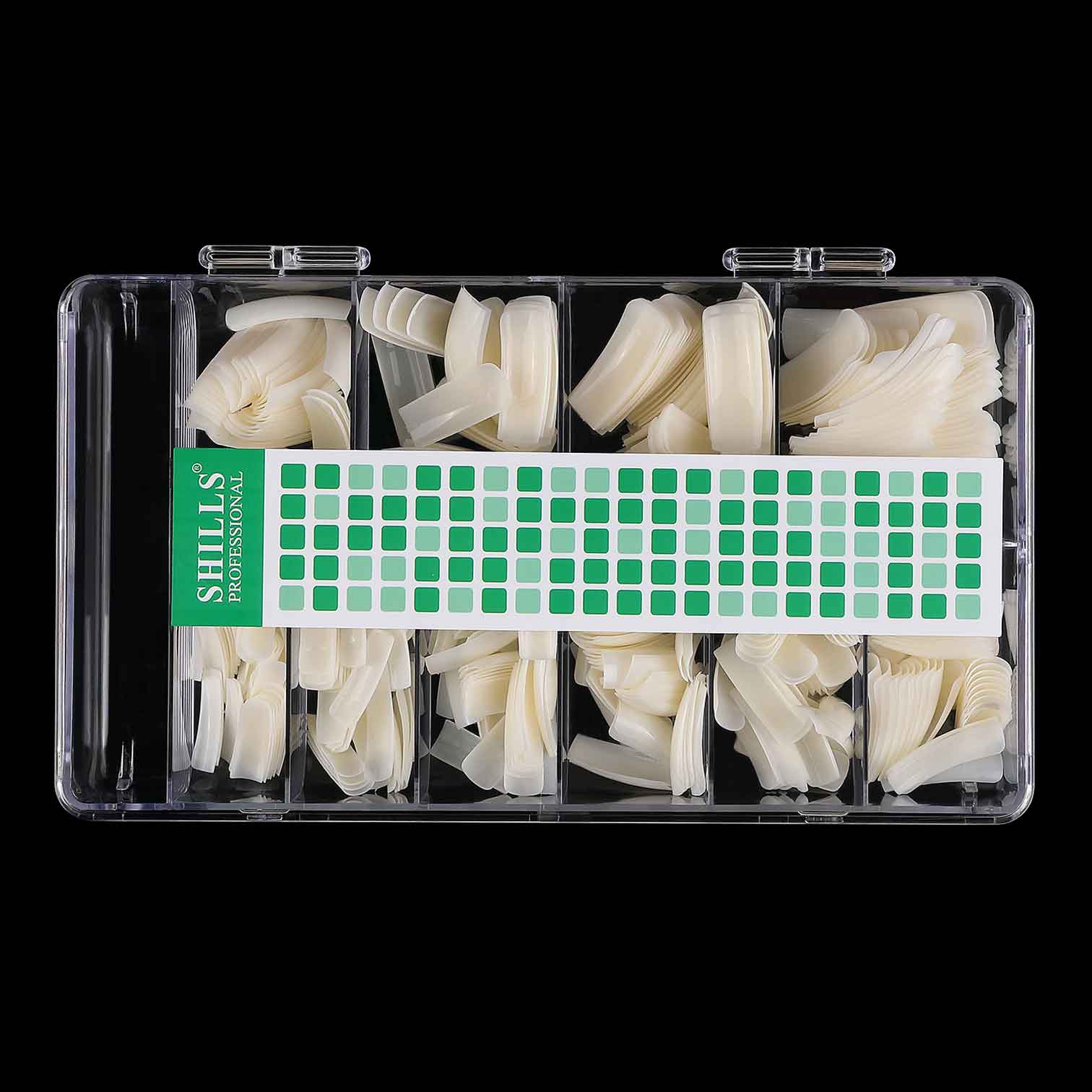 Shills Professional Soft Gel Half Cover Nail Tips – 550pcs Natural (PT-13N) | 10 Sizes (0–9) | Lightweight Half Well Tips for Gel & Acrylic Nail Extensions