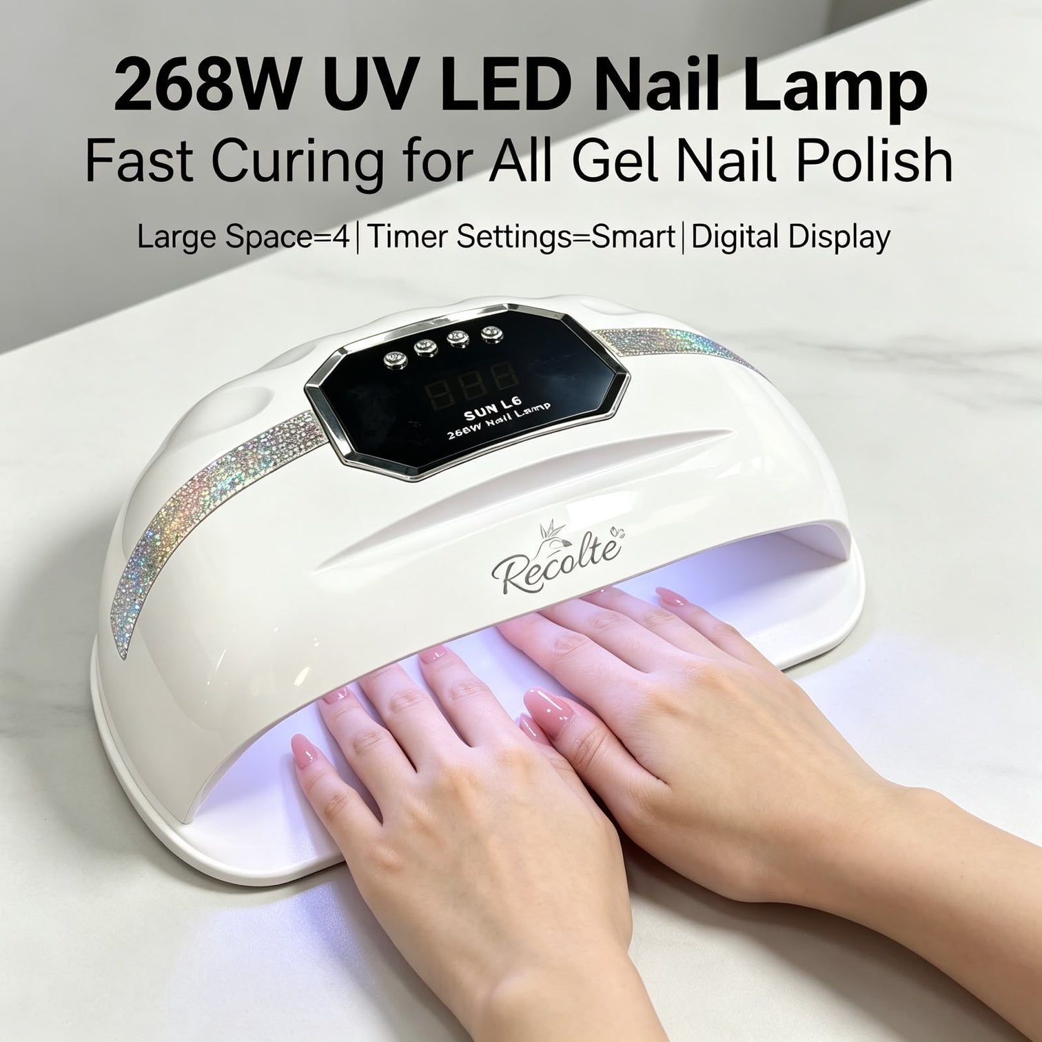 Recolte 268W UV LED Nail Lamp – SUN L6 Gel Polish Curing Lamp
