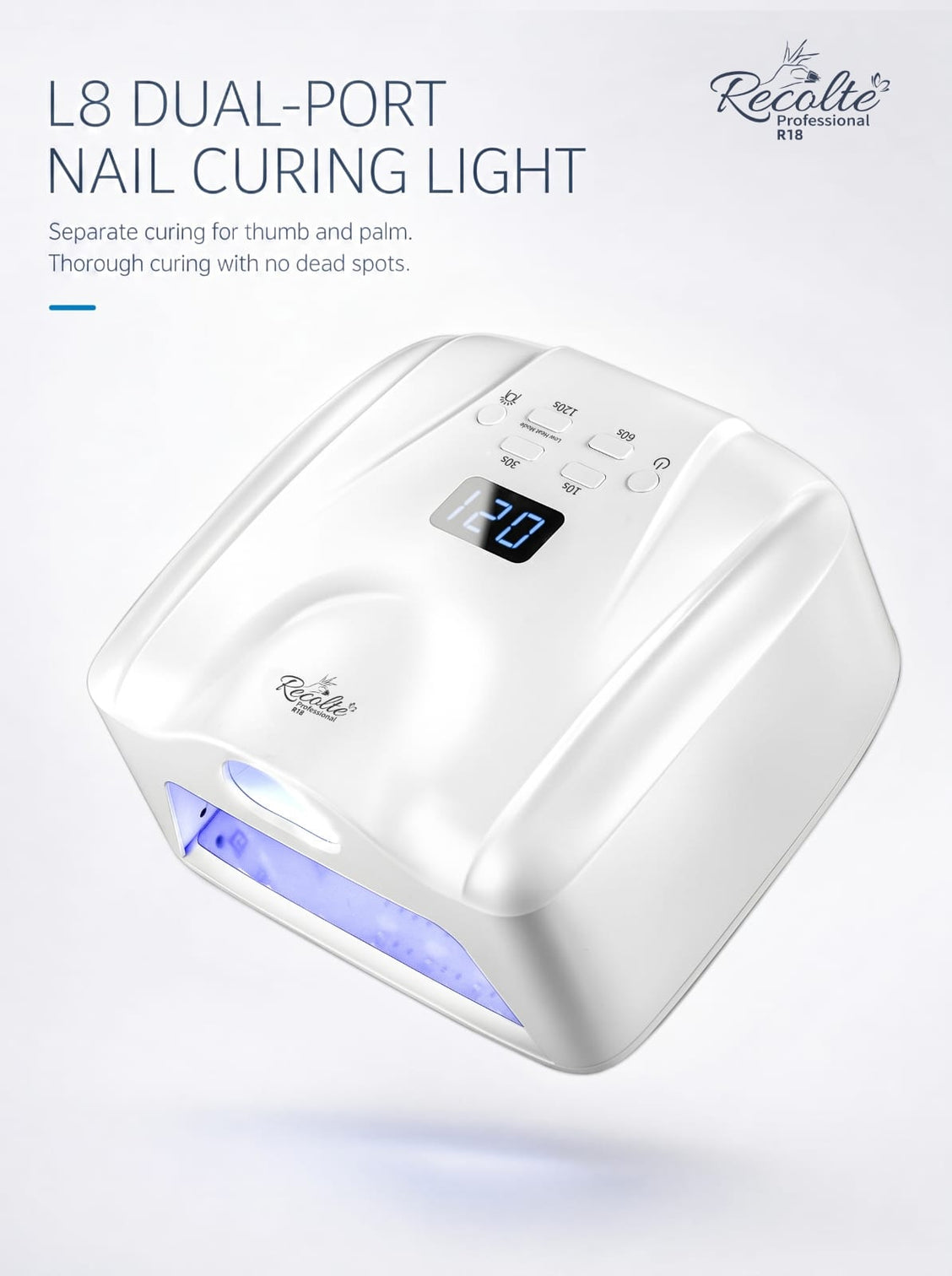 Recolte Professional R18 Dual Light Zone UV LED Nail Lamp