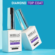 Shills Professional Diamond Top Coat — Super Glossy, Durable Finish | UV/LED Cure | Long-Lasting Shine for Gel Nails